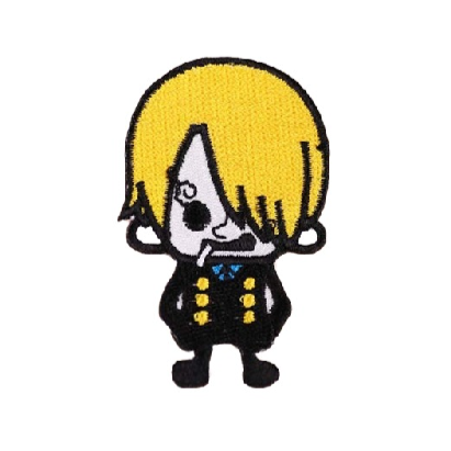 One Piece Chibi Vinsmoke Sanji Black Leg Embroidered Patch Little Patch Co