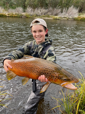 Hugo Harrington with an absolute Trophy Brown Trout