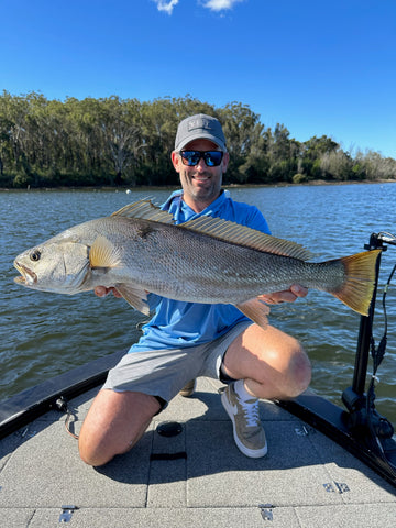 Mike Harrington with a 90cm+ South Coast Jewfish