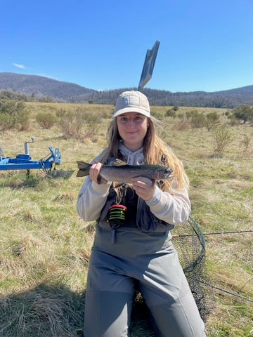 Emily with one of many opening weekend rainbows