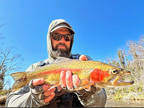 Anthony Mortimer with just a couple of fish from some big numbe sessions on the Eucumbene.