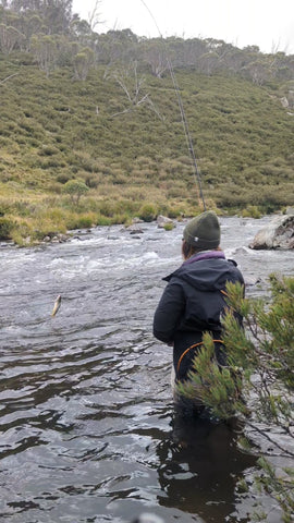 Bec Bailey enjoying some high country dry fly action. 