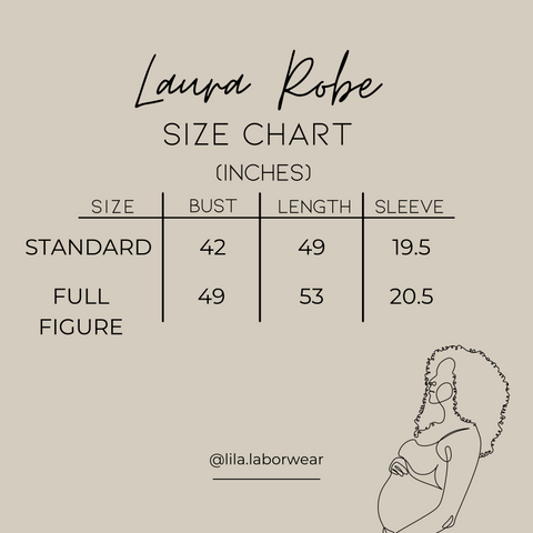 Laura robe size chart