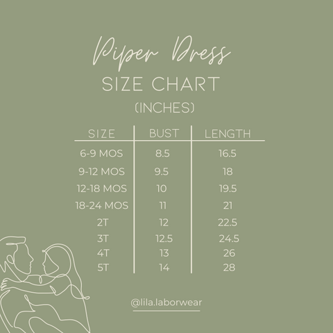 Piper kids dress size chart