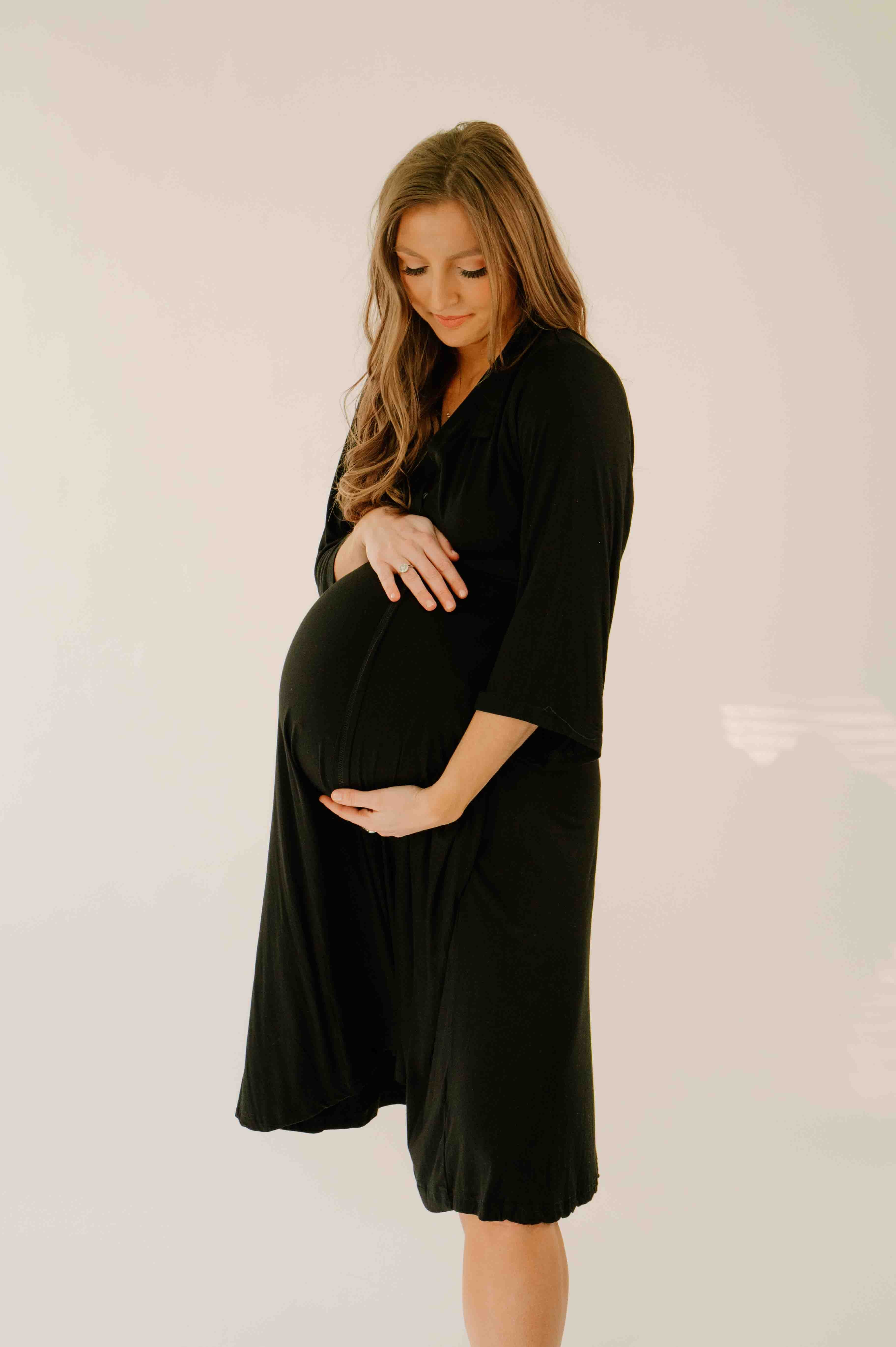 Lila Labor & Postpartum Gown in Black - Lila product image