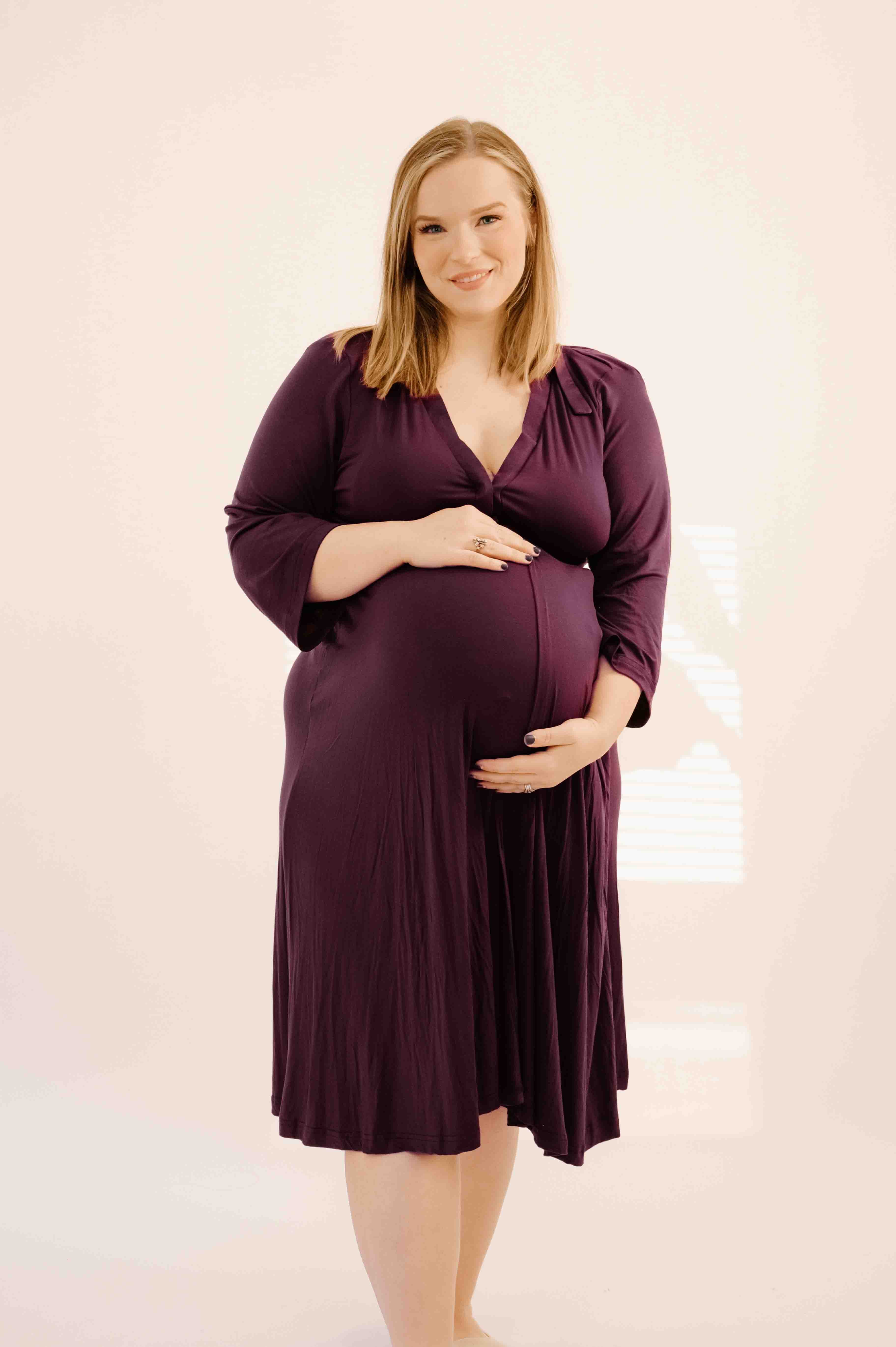 Lila Labor & Postpartum Gown in Plum - Lila product image