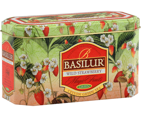 Herbata Basilur Wild Strawberry with Ceylon Green Tea w puszce