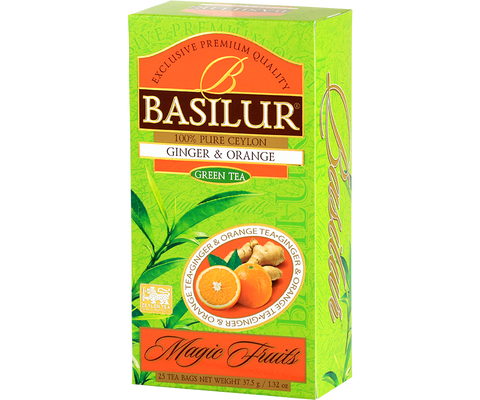 Basilur Ginger & Orange green winter tea with orange and ginger.