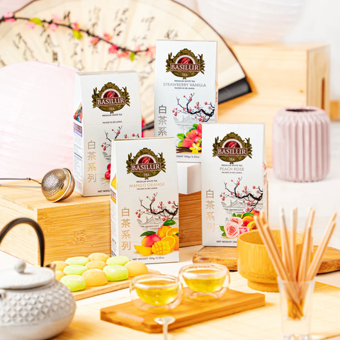Kolekcja białych herbat marki Basilur