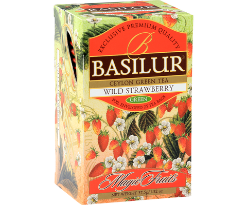 Herbata Wild Strawberry w saszetkach w kartonowym pudełku
