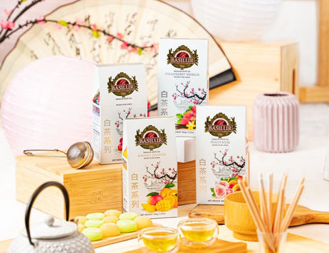 White teas with fruit additions from the Basilur White Tea collection