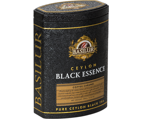 Basilur Coffee Caramel black tea with caramel and coffee aroma in a can.