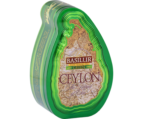 Basilur Green Ceylon green tea in a can.