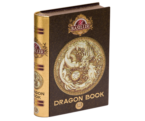 Czarna herbata Basilur Dragon Tea Book Vol. III w puszce.