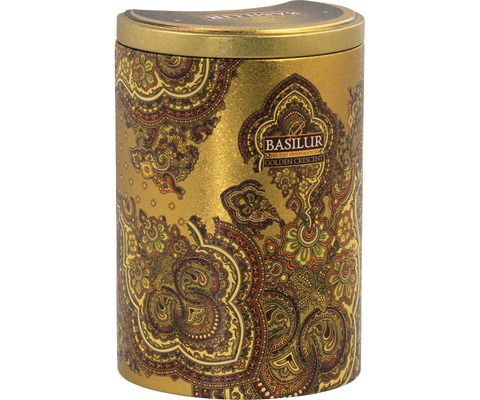 Czarna herbata cejlońska Basilur Golden Crescent bez dodatków w puszce.