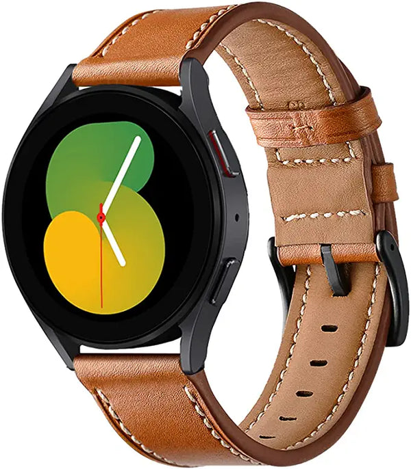 For Samsung Galaxy Watch 5 Pro 45mm Band Quick Fit Luxury Leather Watch  Strap
