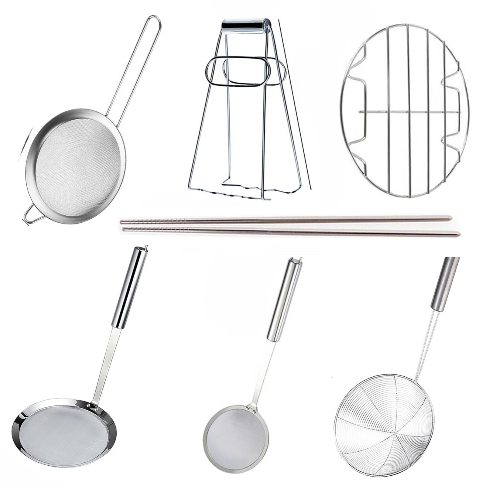 Stainless-Steel Kitchen Utensil Set - 10-Piece Premium Nonstick & Heat –  BlessMyBucket