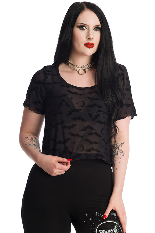 Black Fishnet Skull Crop Top Alternative by Banned Alternative – Banned  Alternative Europe