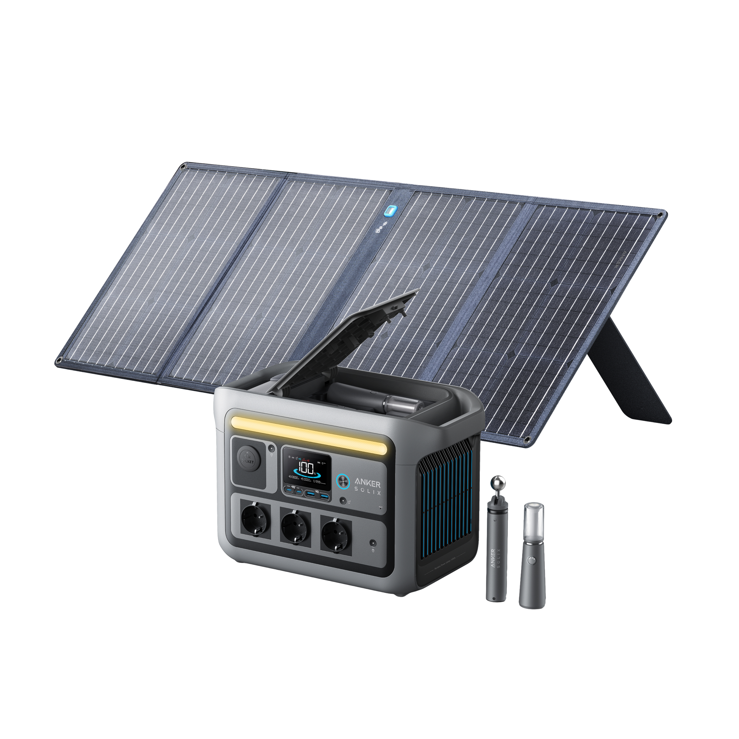 Anker SOLIX <b>C800 Plus</b> Portable Power Station + 100W Solar Panel