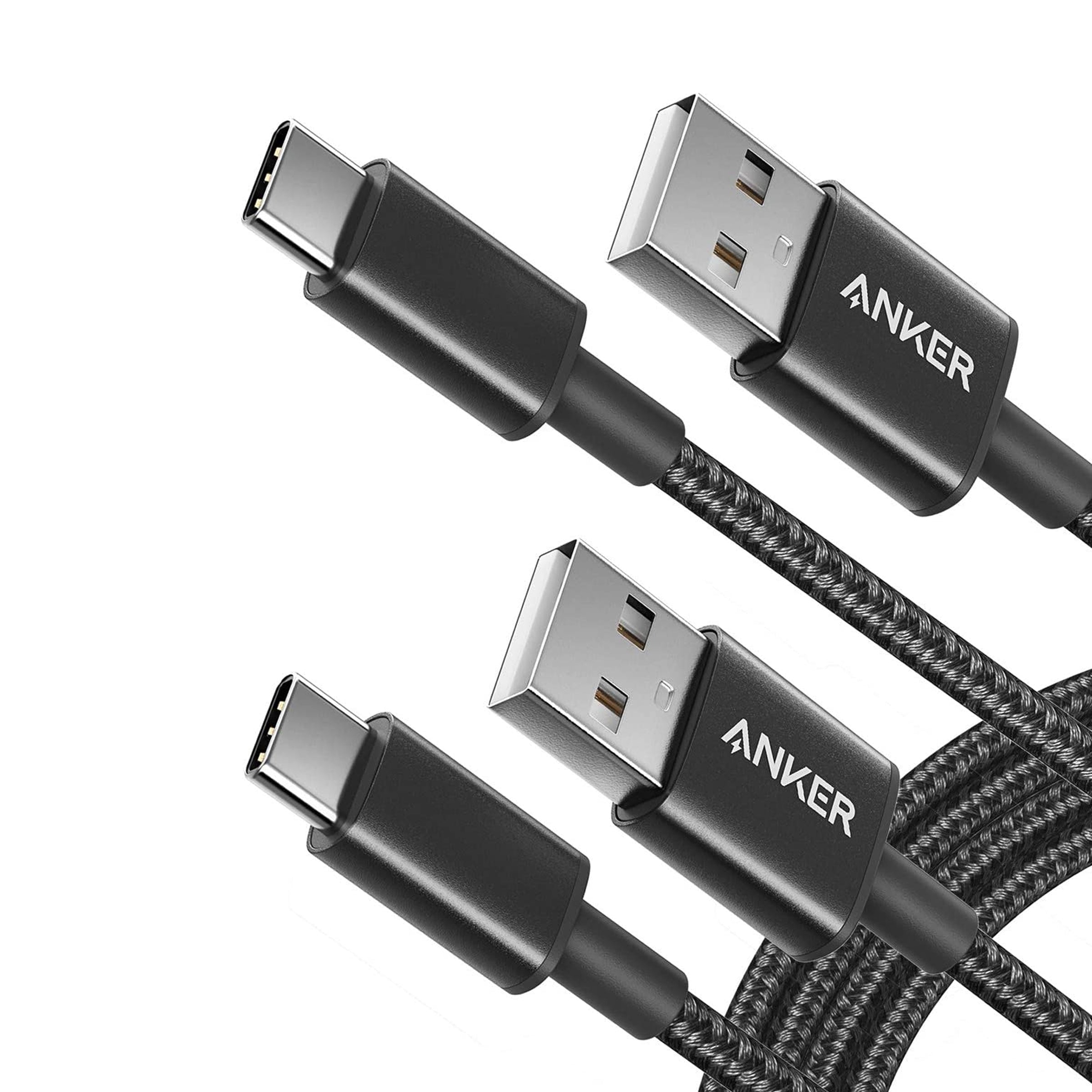 Premium Double-Braided Nylon USB-C to USB-A Cable [2-Pack, 6 ft]