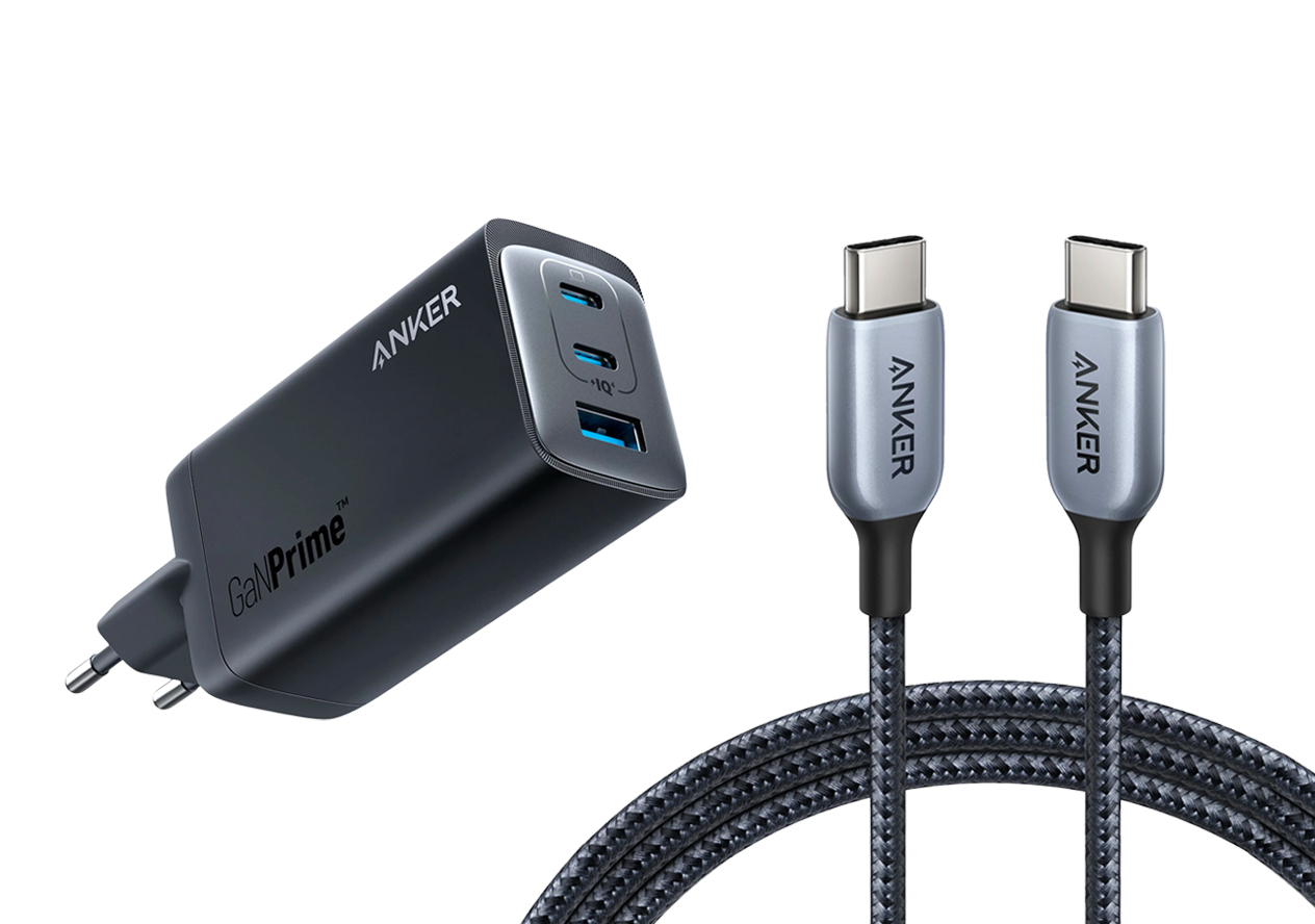 Anker <b>737</b> Charger (GaNPrime 120W) with USB-C to USB-C Cable