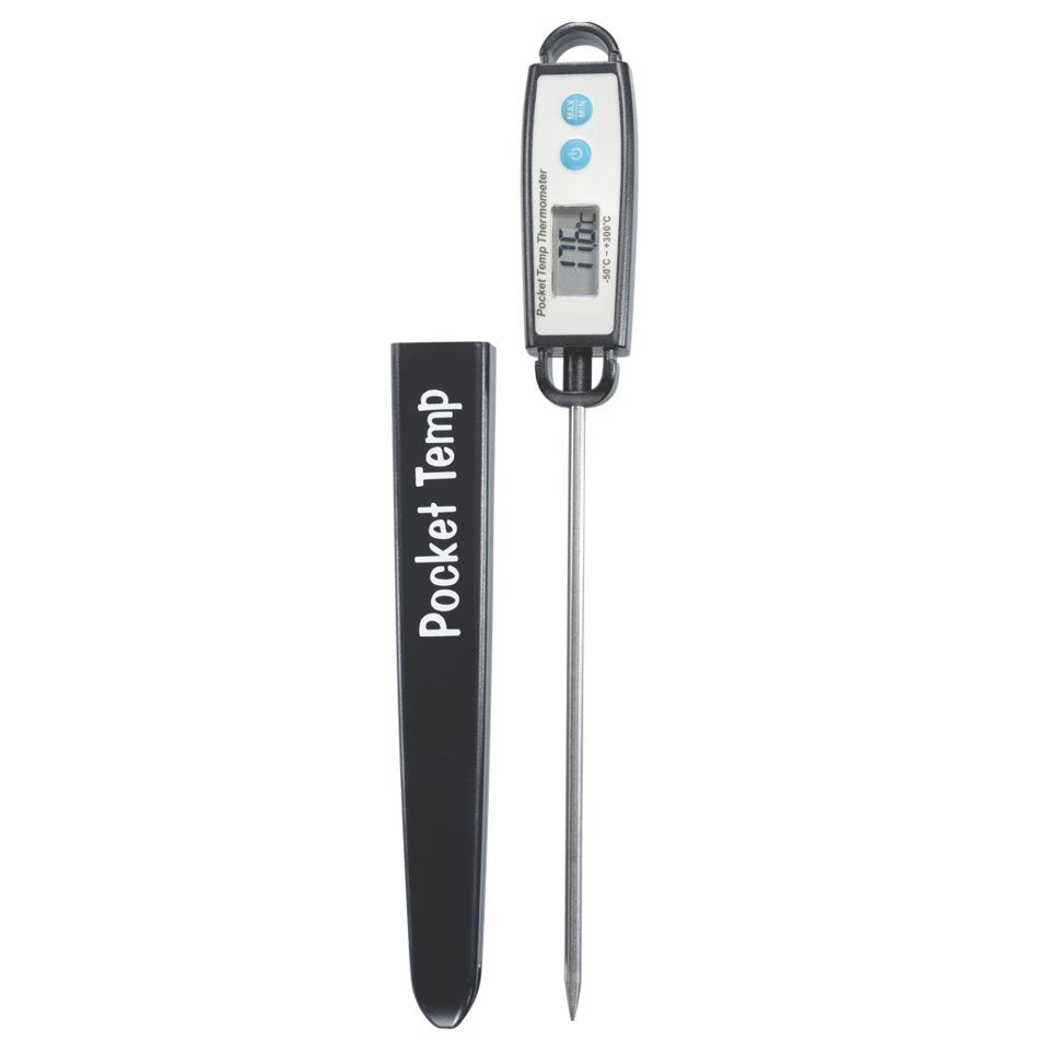 HUBERT® Black Plastic Digital Probe Pocket Thermistor Thermometer