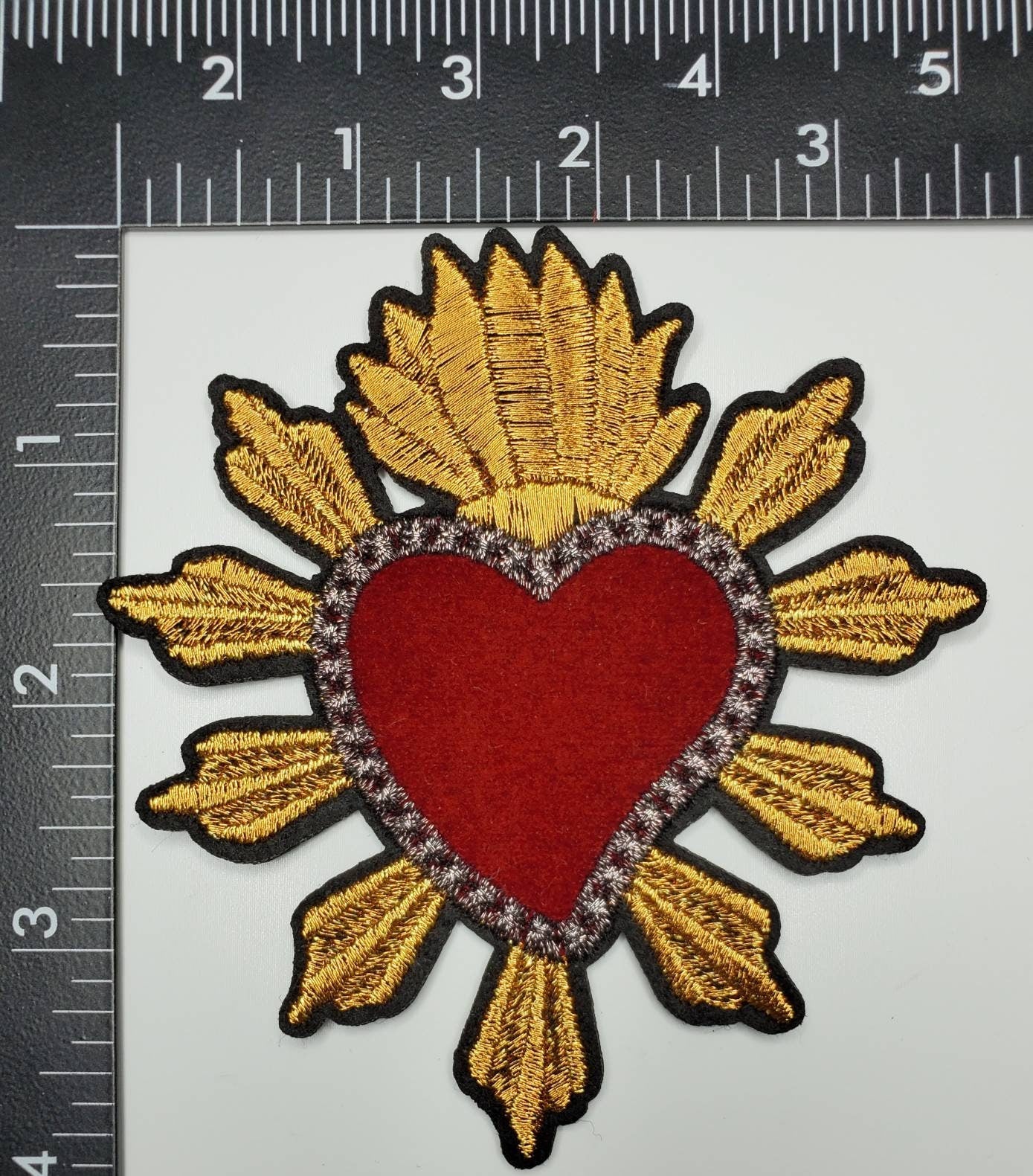 Red Heart with Eyes Iron-On Patch - MONIVAS