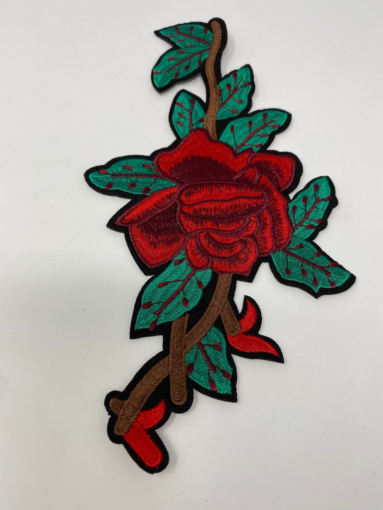 U-Sky Sew or Iron on Patches - Cute Red Flower Rose Patch for Clothing,  Backpacks - Pack of 3pcs - Size:2.7x2.1inch