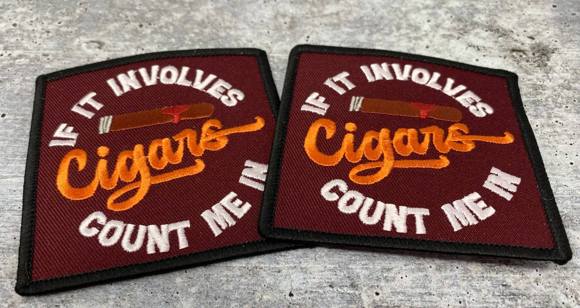 Cigar Lovers,Cigar Badge 1-pc, Smokers Gift, Cool Embroidered Patch,  Circular, Size 3', Iron-on, Patches for Men