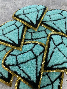 New: Green, Chenille 1-pc Heart Patch w/Gold Glitter, Size 2.5, Lov –  PatchPartyClub