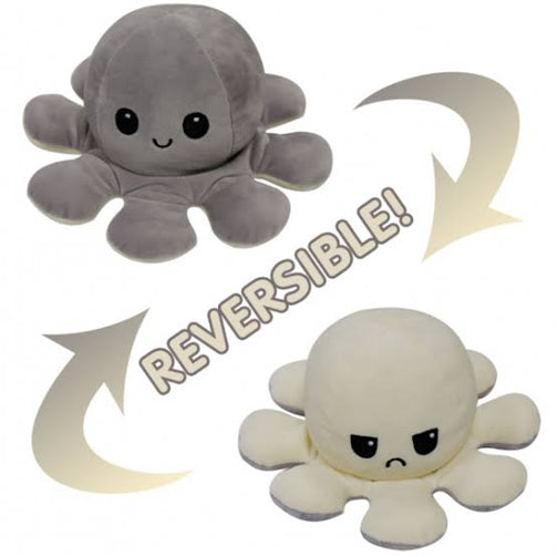 octopus plush grey and white