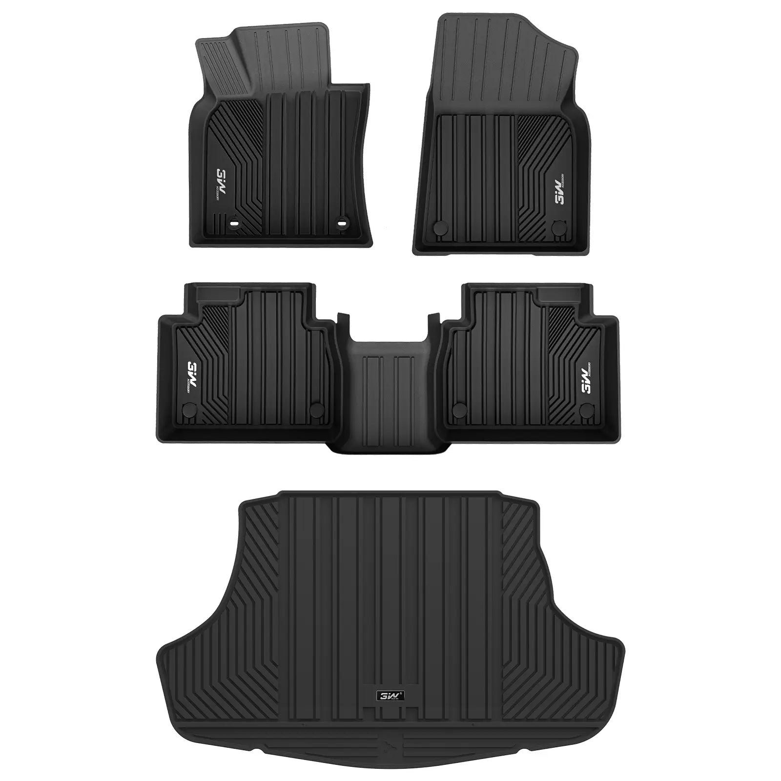 3W Toyota Camry 2018-2024 FWD (Not for Hybrid or AWD) Custom Floor Mats Thorex™ All-Weather Protection
