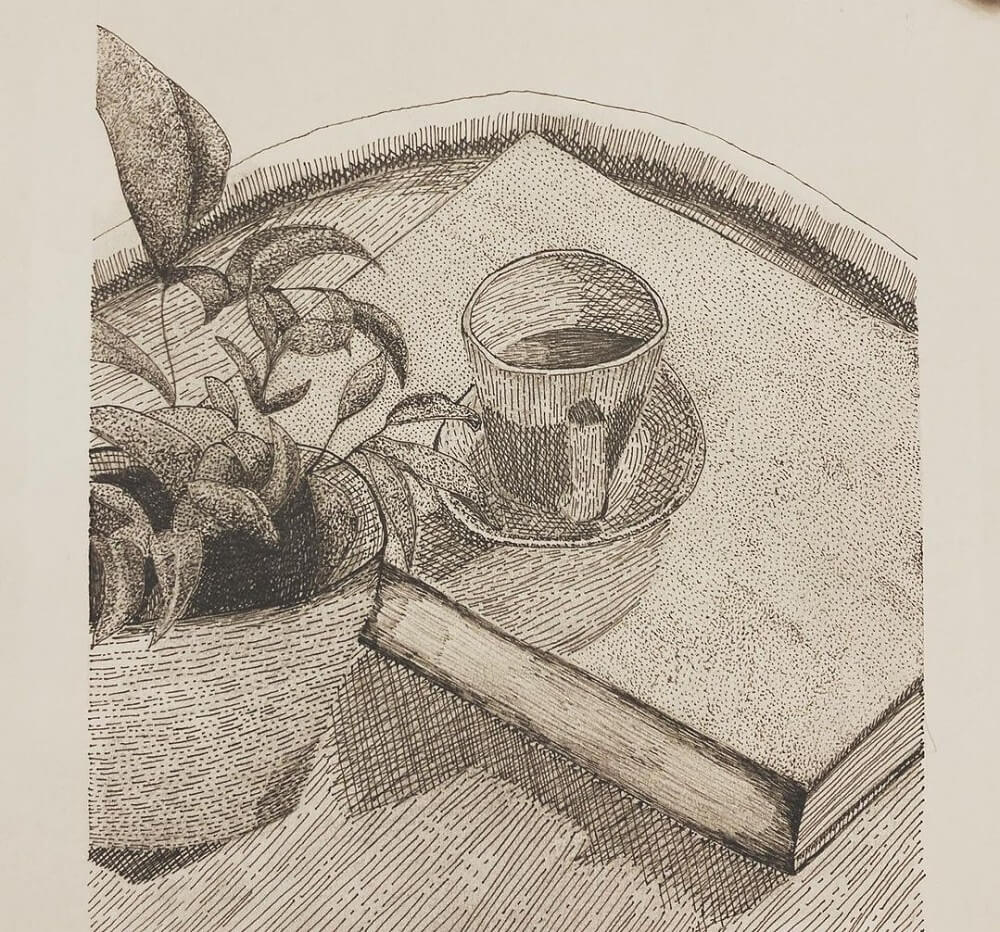 https://cdn.shopify.com/s/files/1/0595/4361/7588/files/17._Pen_drawing_of_a_still_life_with_cup_of_tea_book_and_pot_plant.jpg?v=1671425632