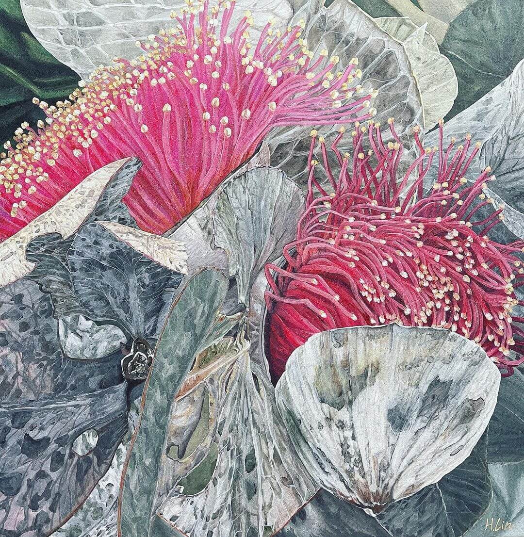 A realistic artwork of a native Australian flower.