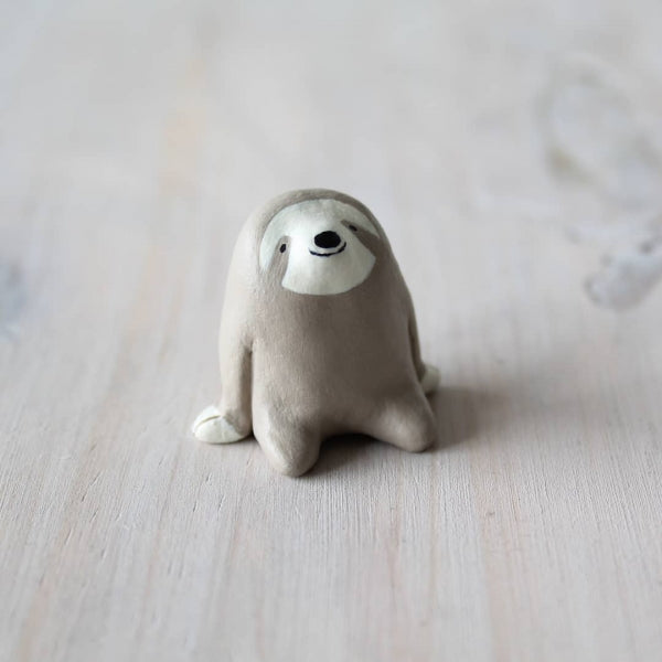 Sloth animal ornament made from clay.