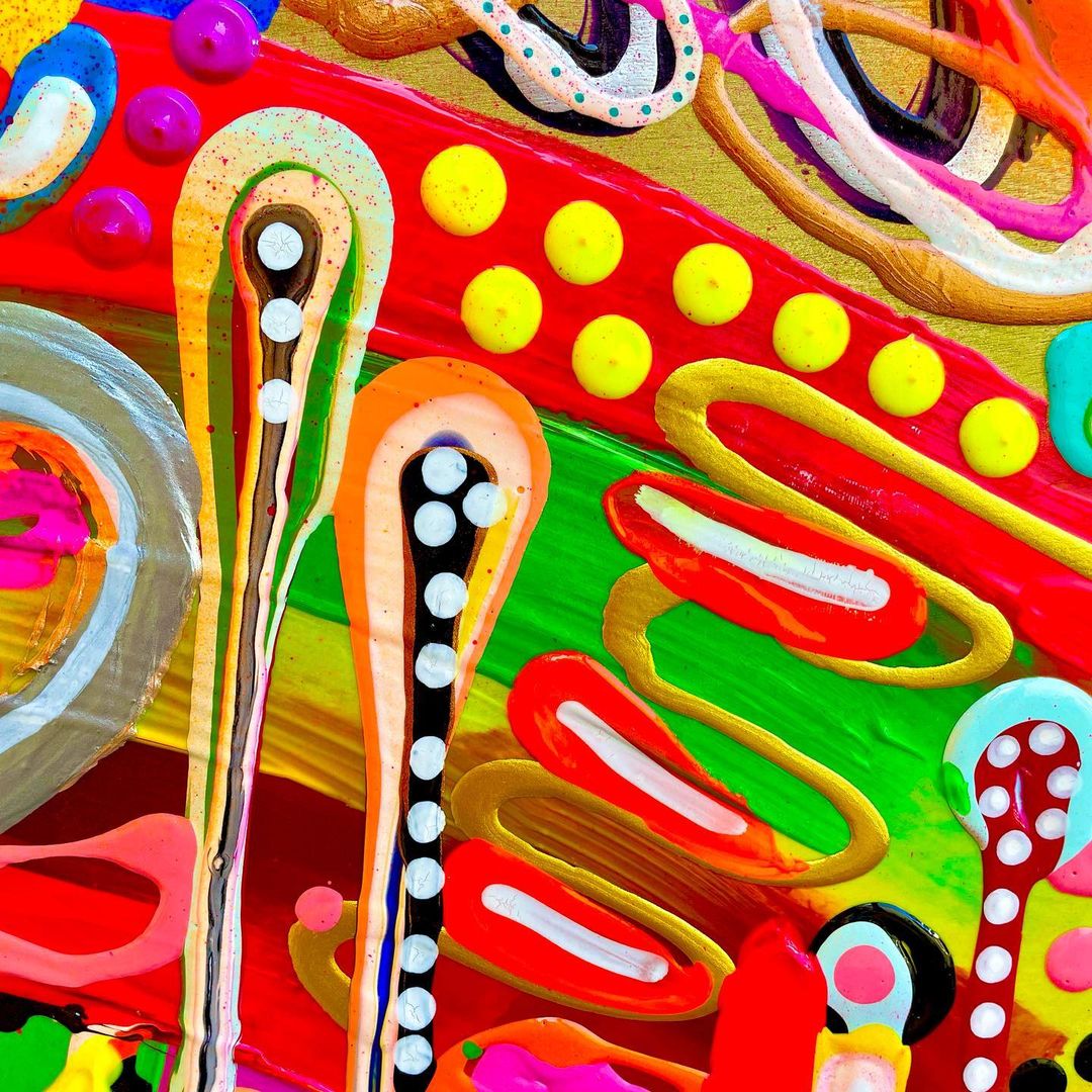 3. Close-up picture of brightly painted abstract details