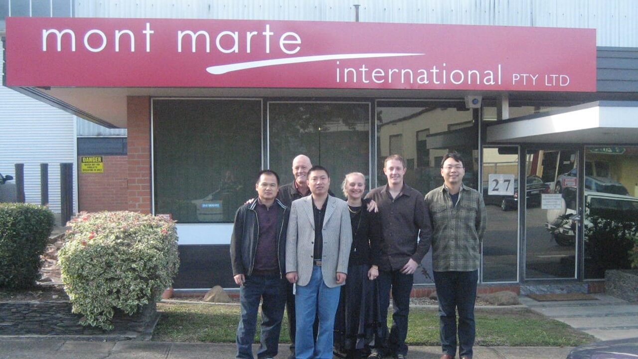 Founders Bob, Carol and Cheyne standing out the front of Mont Marte in Salisbury.