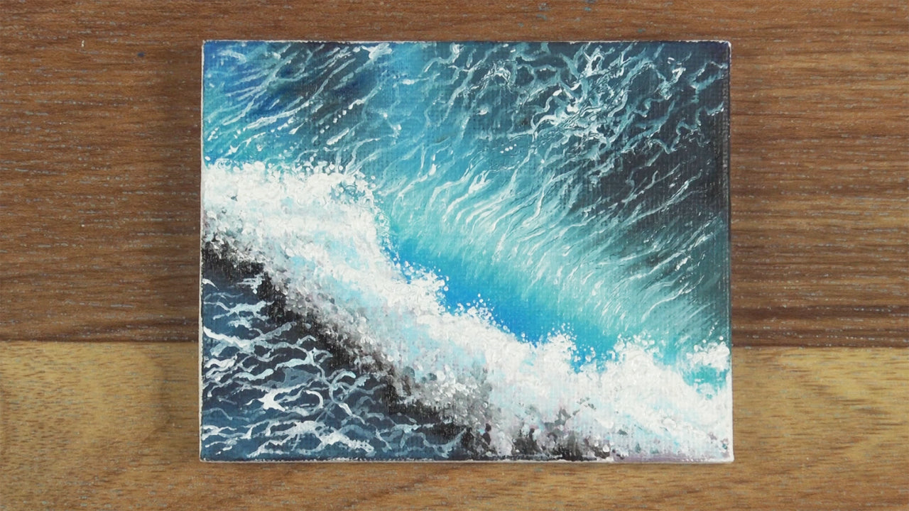 4. Small crashing wave painting with churning froth