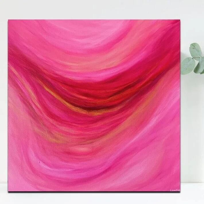 Lina's abstract pink artwork with various pink tonal lines.