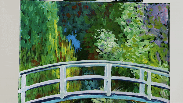 6. Monet inspired bridge painting