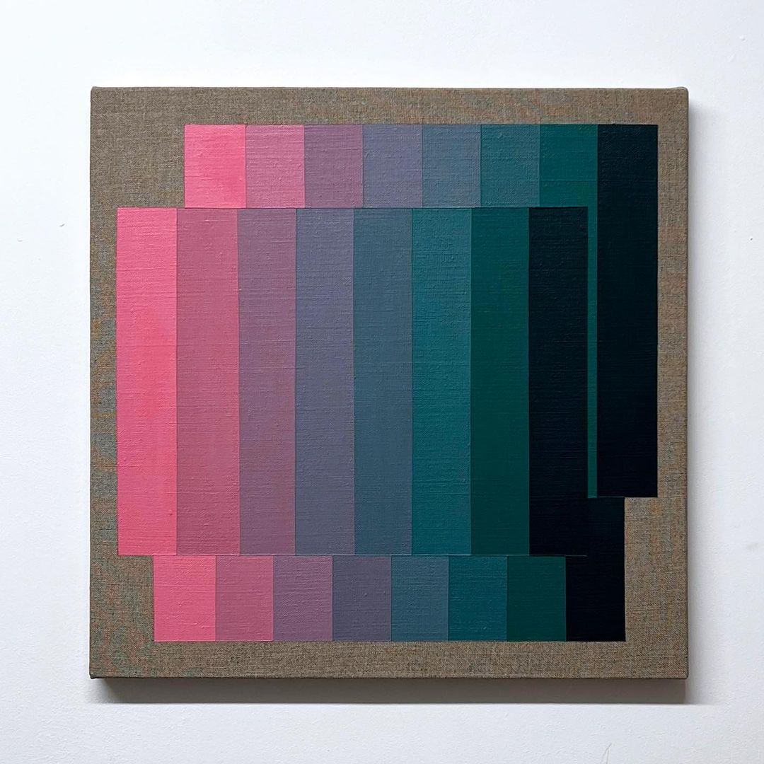 6. @chris_daniels_art dimensional colour blocking artwork with rectangles of colour creating and ombre effect