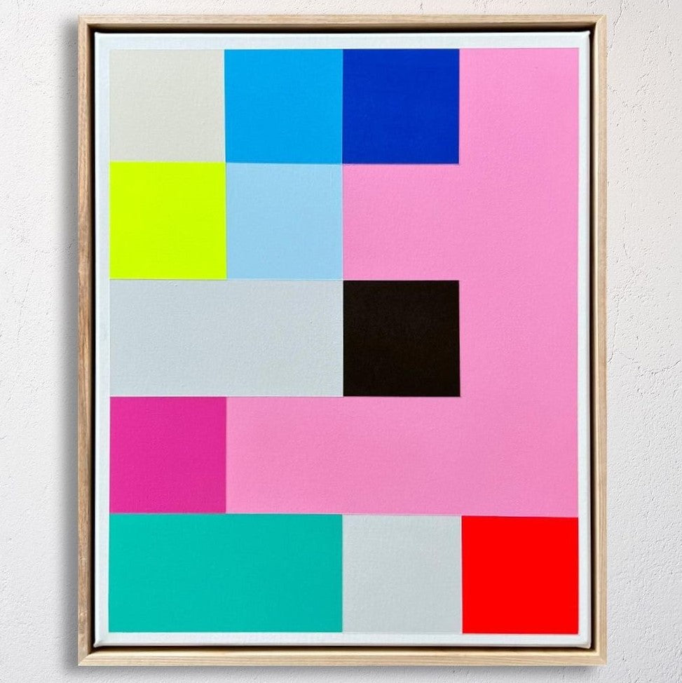 @cameronforsythart abstract pixel artwork with rainbow coloured pixels