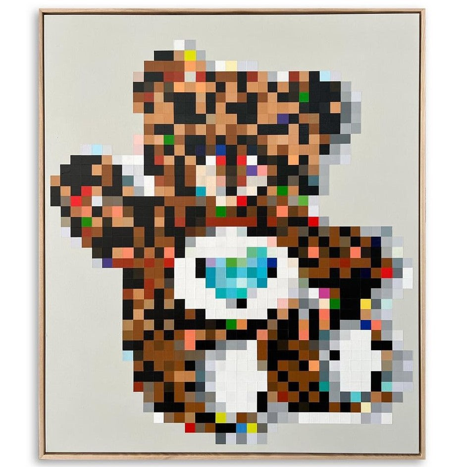 @cameronforsythart pixelated bear painting creating an out of focus effect