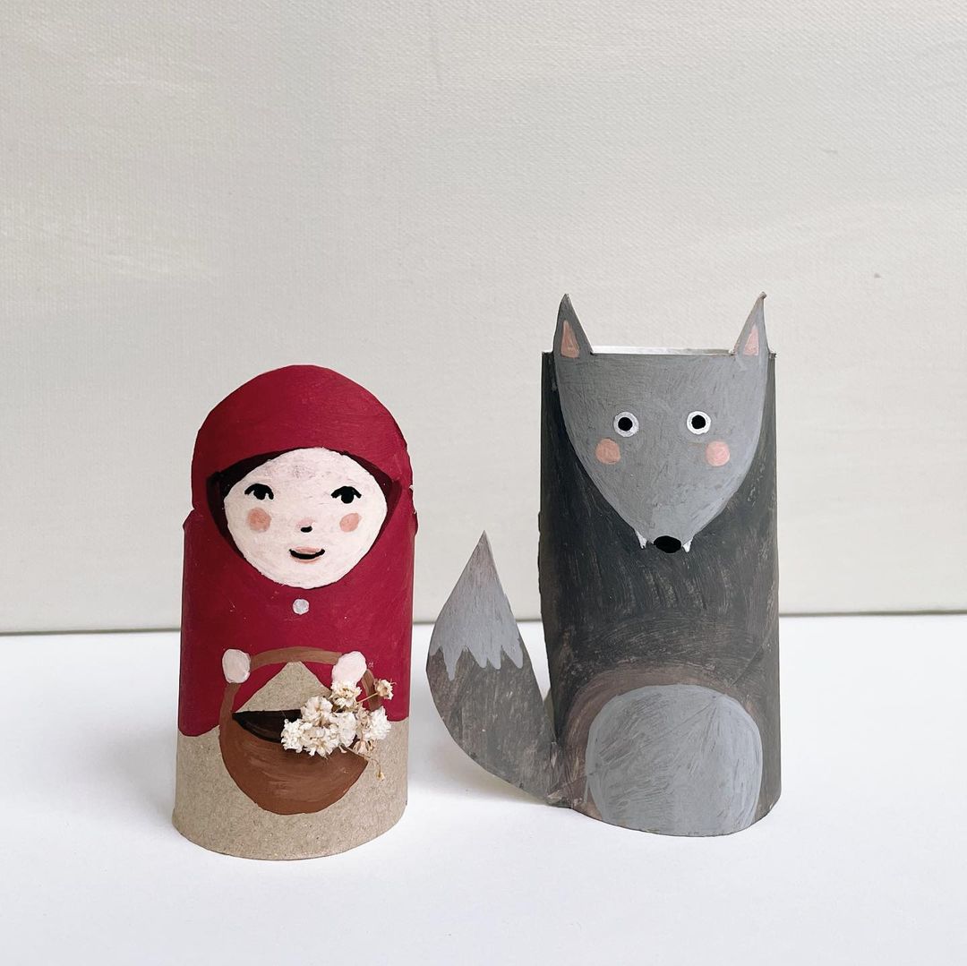 @pova_lala Toilet paper red riding hood and wolf craft