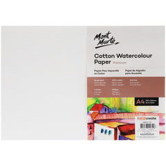 BRUSTRO Artists Watercolour Paper 300 Gsm -25% Cotton, Cold Pressed,  Contains 18 + 6 Sheets Free A4