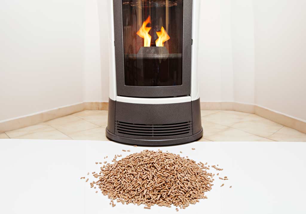 stand alone pellet stove with clean glass