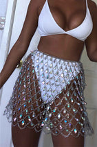 Sexy Hollow Colorful Sparkling Crystal Skirt Nav Image 6