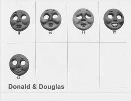 5 of Donald and Douglas face masks