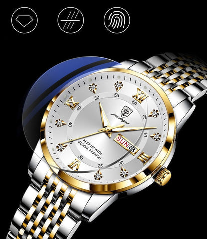 Relógio Quality Luxo de Aço Inoxidável à Prova de água Original Pulso masculino lançamento frete gratis loja deepbel