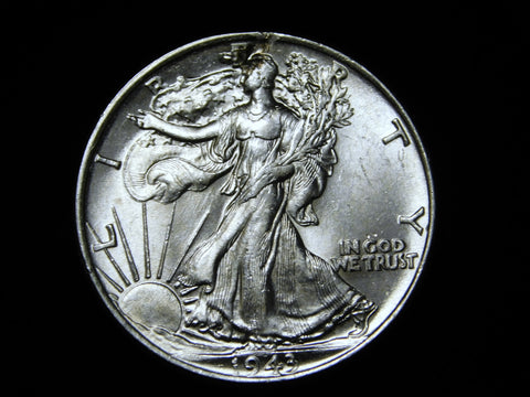 1943-P Walking Liberty Half Dollar w/ Lamination Peel & Retained Metal Mint Error